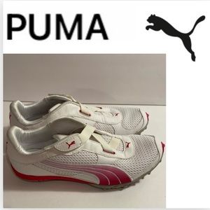 PUMA White & Pink Sneakers 7.5